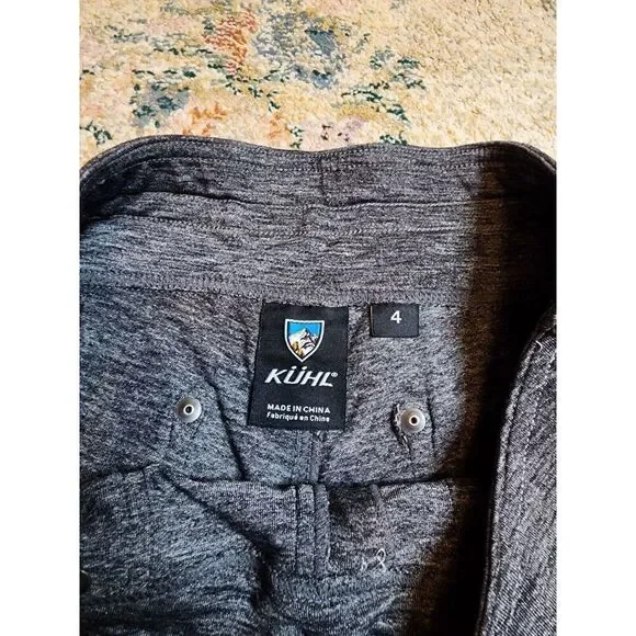 Kuhl Womens 4 Gray Nylon Polyester Blend Drawstring Hiking Shorts 4" Inseam - Picture 2 of 4